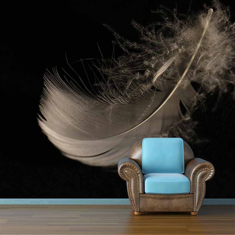 Minimalism Style Feather Mural Decal for Living Room Bedroom, Custom Size