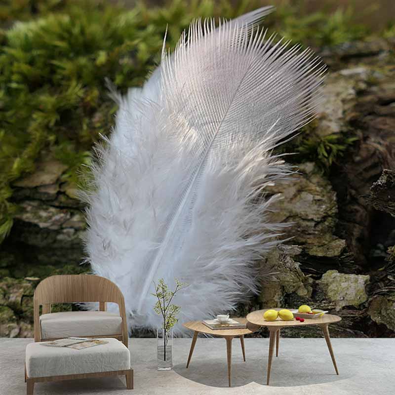 Minimalism Style Feather Mural Decal for Living Room Bedroom, Custom Size