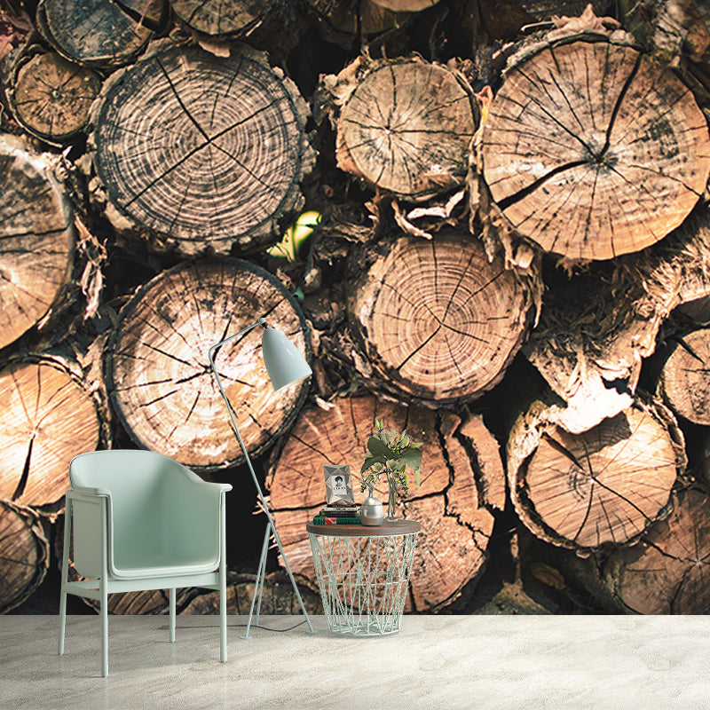 Horizontal Photography Industrial Wood Grain Mural Wallpaper Room Wall Art