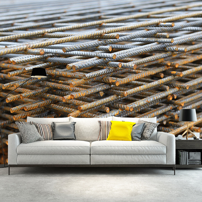 Wallpaper Industrial Metal Mural Horizontal Photography Living Room Wall Art