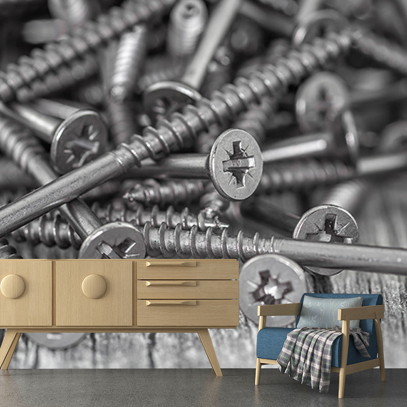 Wallpaper Industrial Metal Mural Horizontal Photography Living Room Wall Art