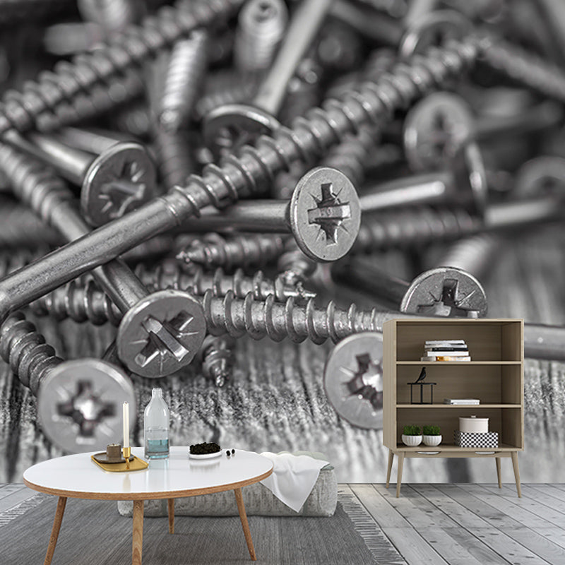 Wallpaper Industrial Metal Mural Horizontal Photography Living Room Wall Art