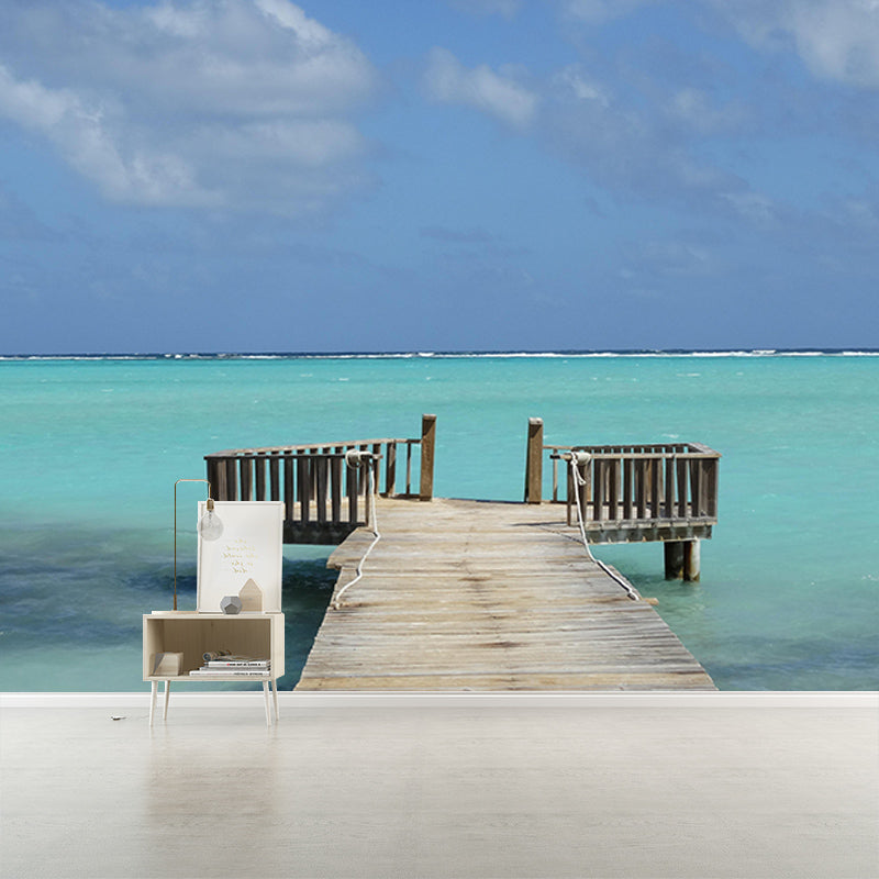 Contemporary Photography Sea Wall Mural Wallpaper Sitting Room Wall Covering