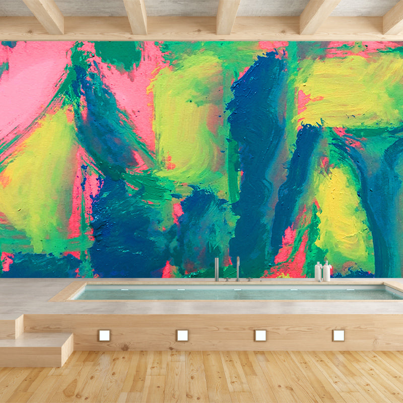 Abstract Mural for Living Room Decoration in Soft Color, Made to Measure