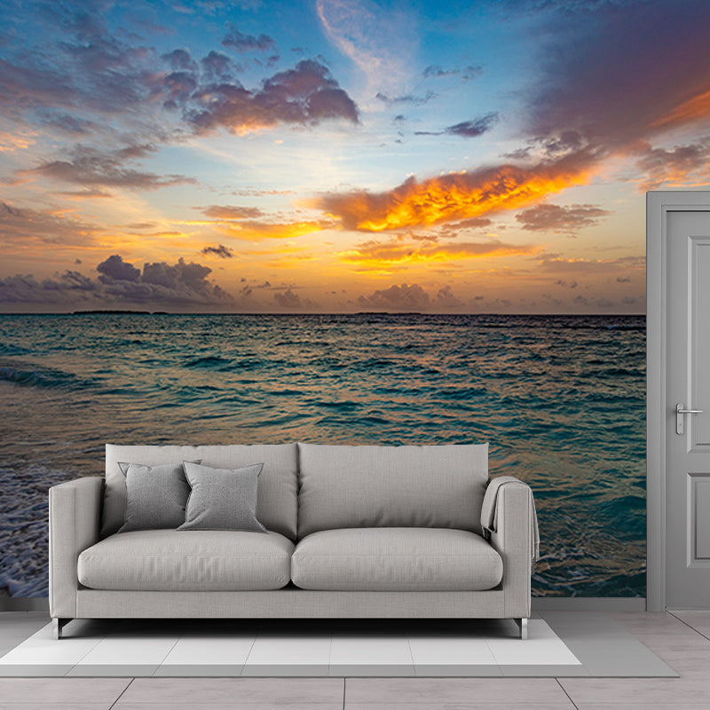 Tropical Beach Wall Mural Decal for Sleeping Room Stain Resistant, Personalized Size