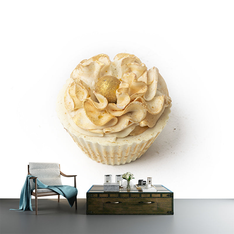 Minimalism Style Mini Cake Wall Mural Wallpaper for Dessert Shop, Custom Size Available