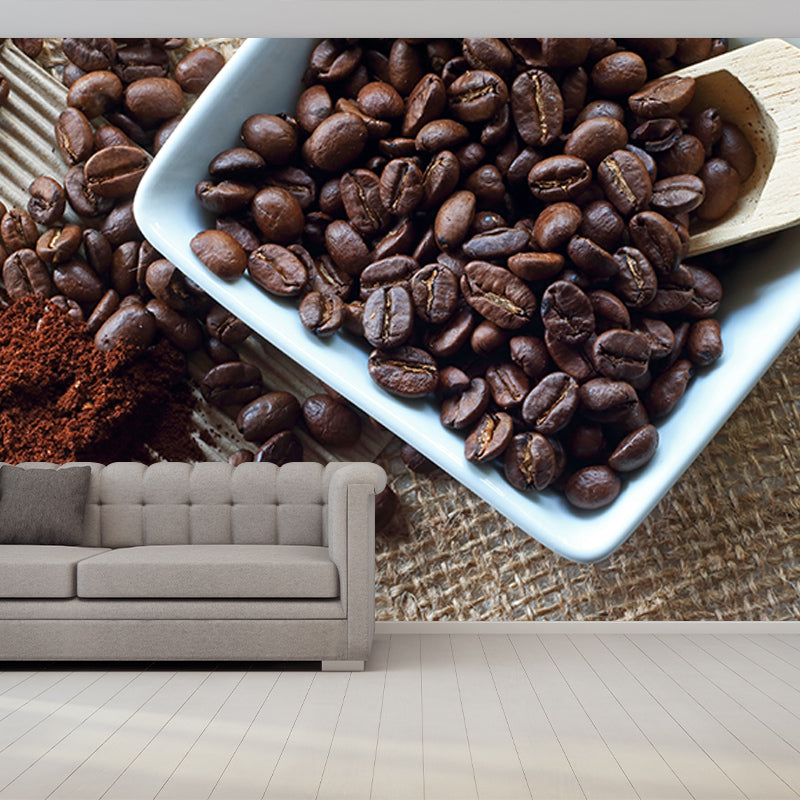 Strong Coffee Modern Wall Covering for Coffee Shop and Living Room, Waterproofing
