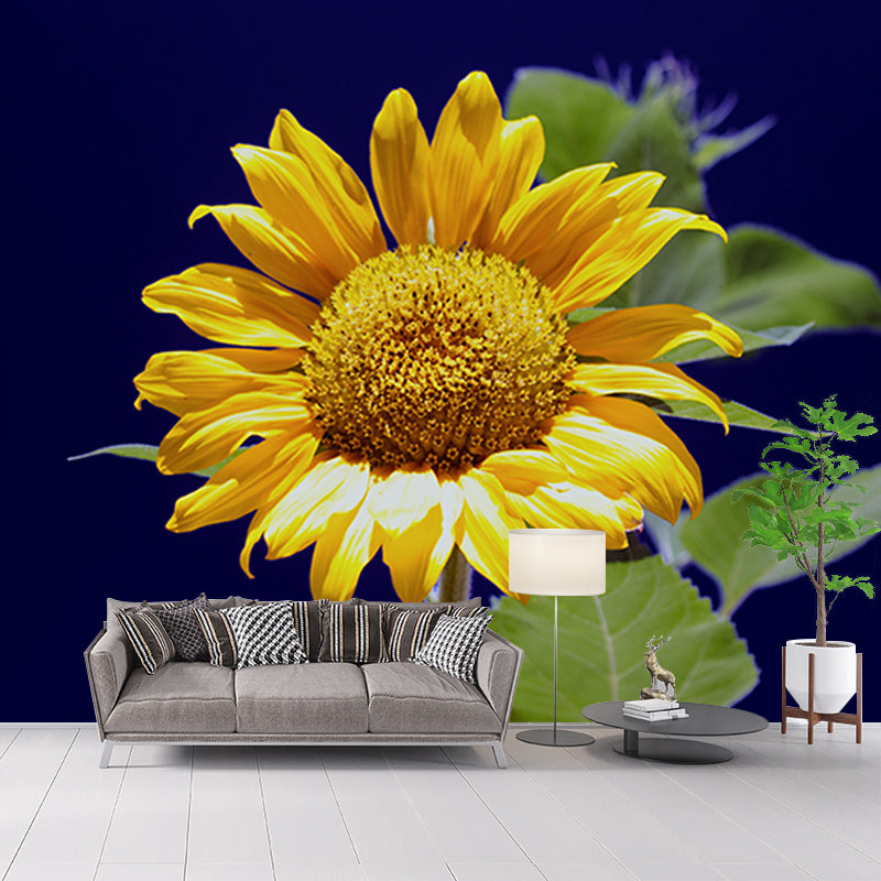 Sunflower Flower Mural Wallpaper for Bedroom Decorative Wall Art, Personalized Size