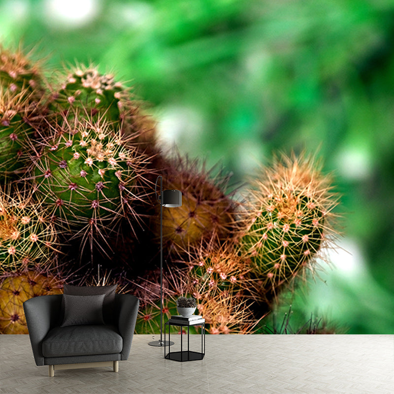 Cactus Plant Murals Wallpaper for Living Room Moisture Resistant, Custom Size Available