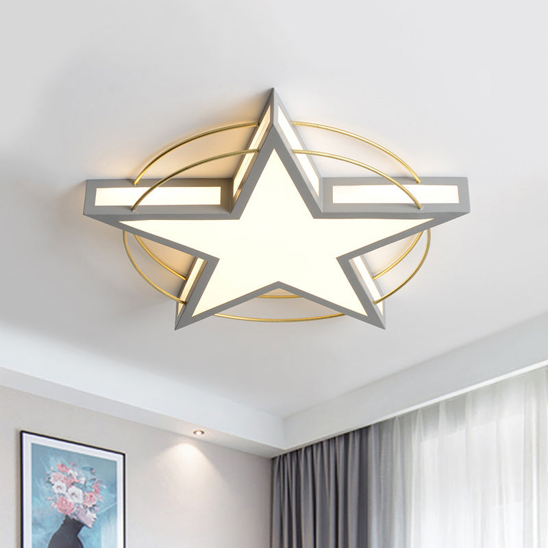Star / triangle encastré luminaire nordique métal noir / gris plafonnier encastré avec diffuseur acrylique