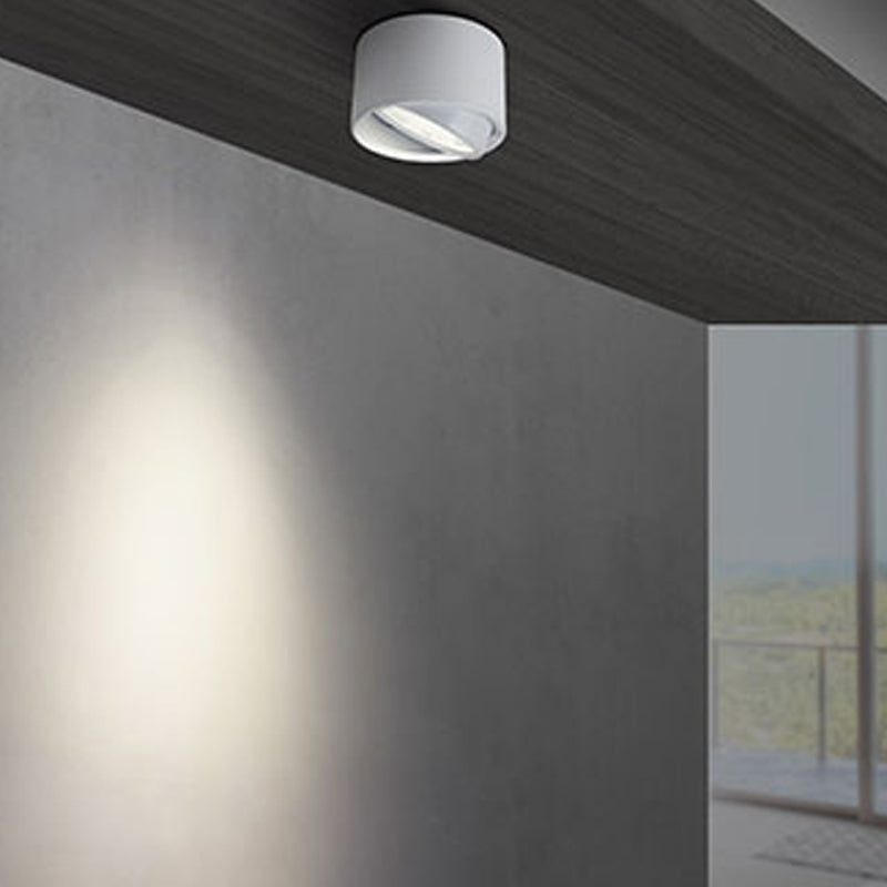 Modern Simple LED Ceiling Lamp Aluminium Cylindrical Flush Mount for Dining Room