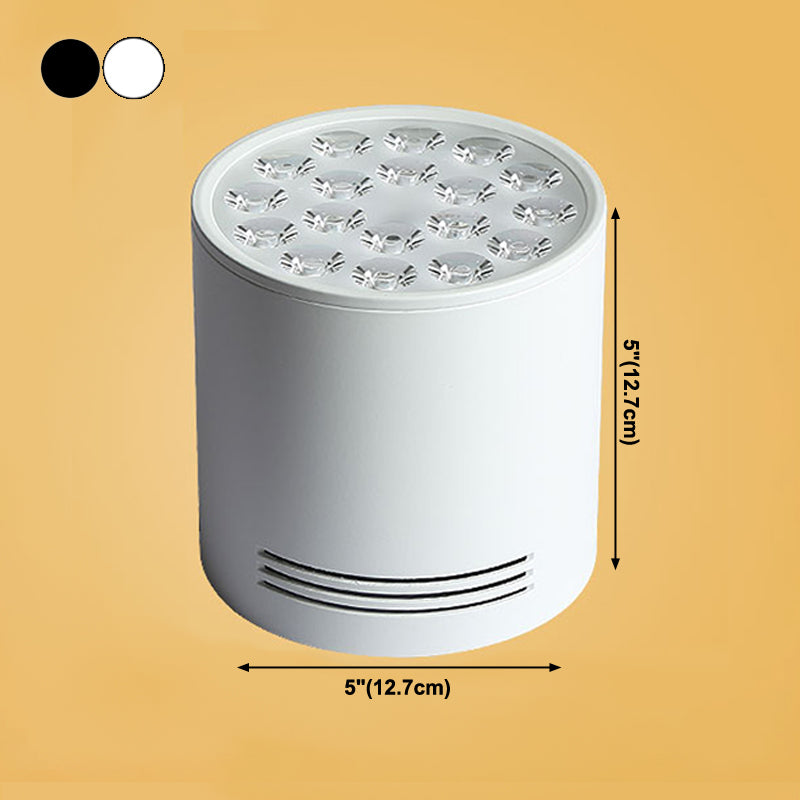 Modern Simple LED Ceiling Lamp Aluminium Cylindrical Flush Mount for Dining Room