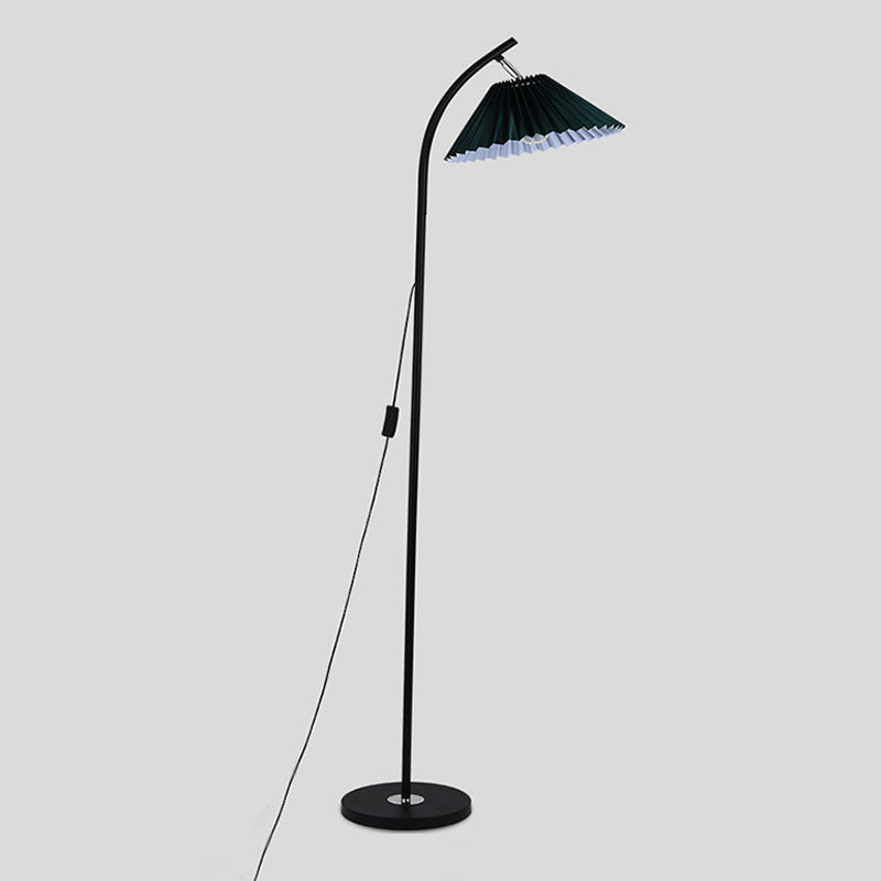 1 Light Cone-Shaped Floor Lamps Modernism Fabric Floor Lamps for Bedroom