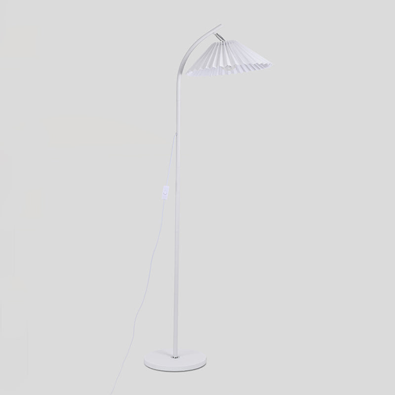 1 Light Cone-Shaped Floor Lamps Modernism Fabric Floor Lamps for Bedroom
