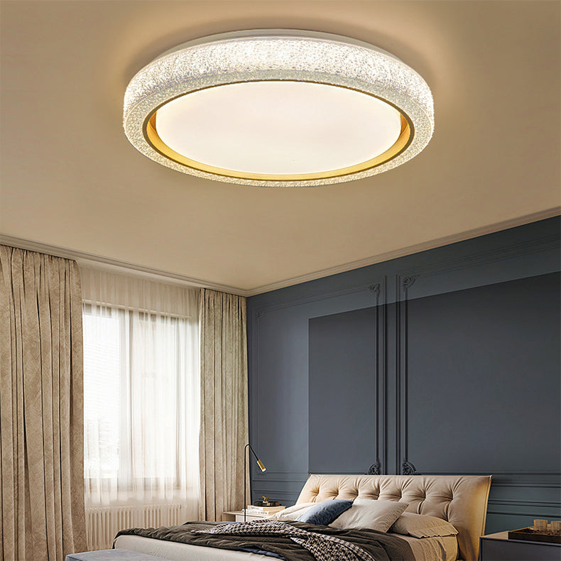 Plafonnier LED en cristal Simple et moderne, montage encastré en forme de géométrie en fer pour chambre à coucher