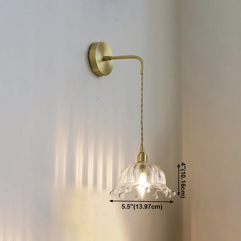 Industrial Style Geometric Wall Lamp Light Glass 1 Light Wall Mounted Lighting in Gold