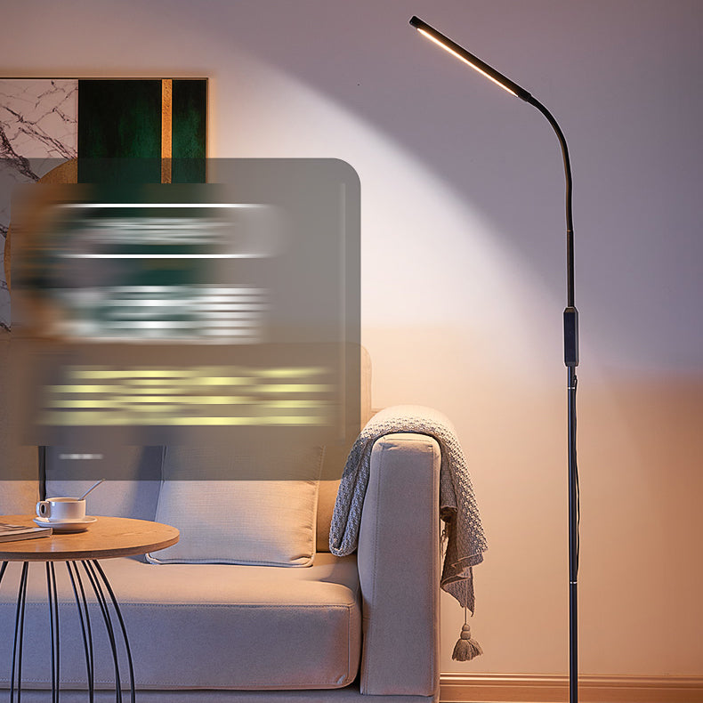 1 Light Linear Floor Lamps Modern Metal Standard Lamps for Living Room