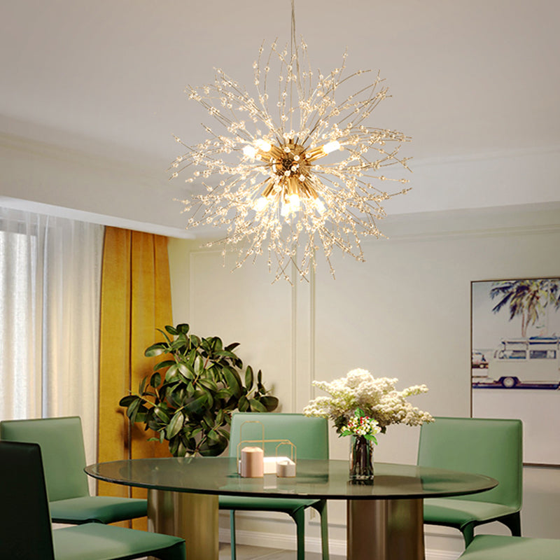 Lámparas de lámparas de araña de metal modernas Dandelion Multi-head Suspension Lamps