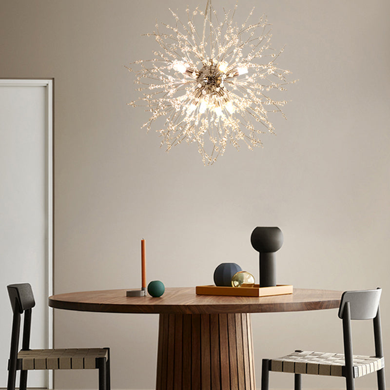 Lámparas de lámparas de araña de metal modernas Dandelion Multi-head Suspension Lamps