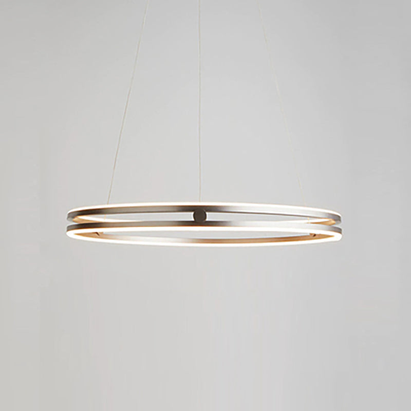 Modern Metal Chandelier Light Fixtures Round Suspension Pendant Lamps