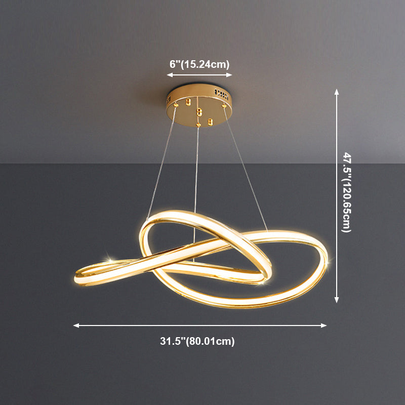 Lámparas de lámparas de lámpara de metal modernas Twist Lámparas colgantes de suspensión de 1 luces