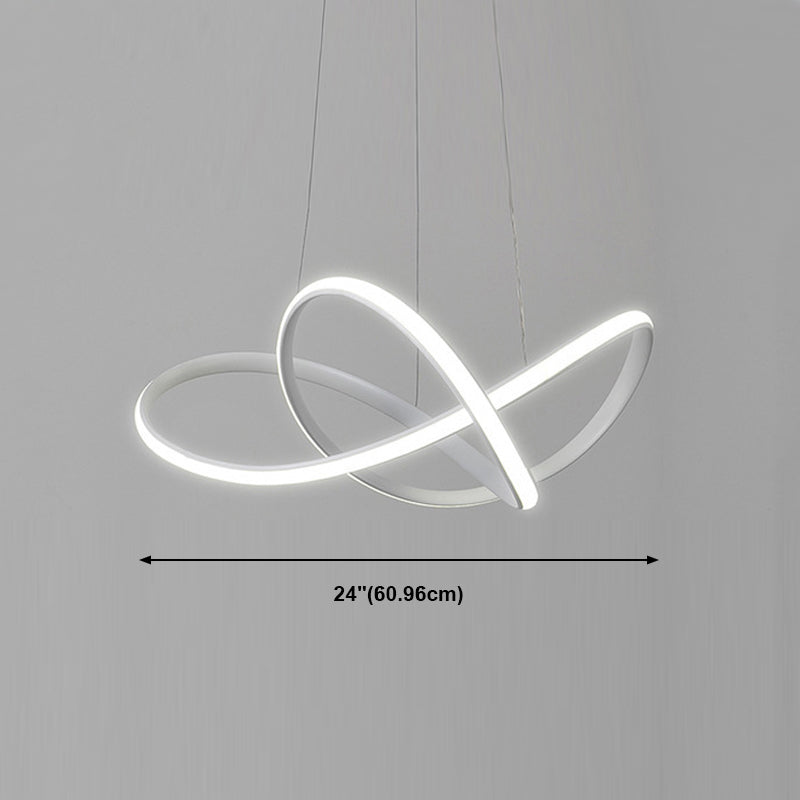 Linear Shape Chandelier Lamp Modern 1 Light LED Hanging Light for Bedroom