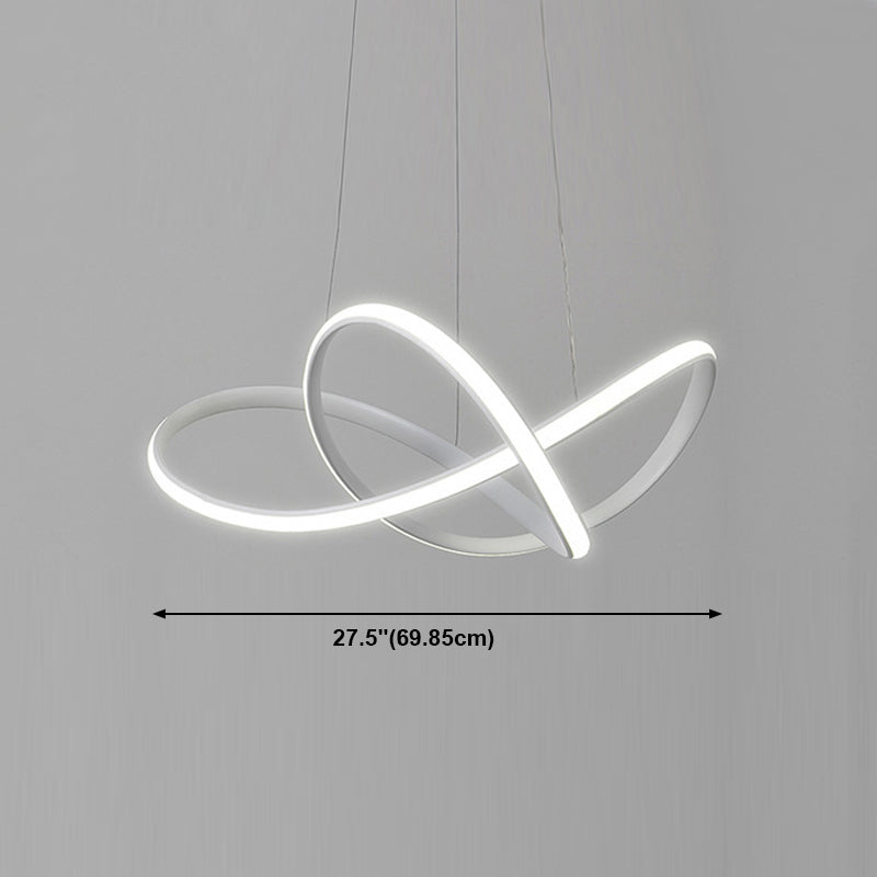 Linear Shape Chandelier Lamp Modern 1 Light LED Hanging Light for Bedroom