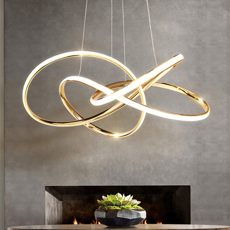 Modern Chandelier Light Fixtures Twist 1-Light Suspension Pendant Lamps for Living Room
