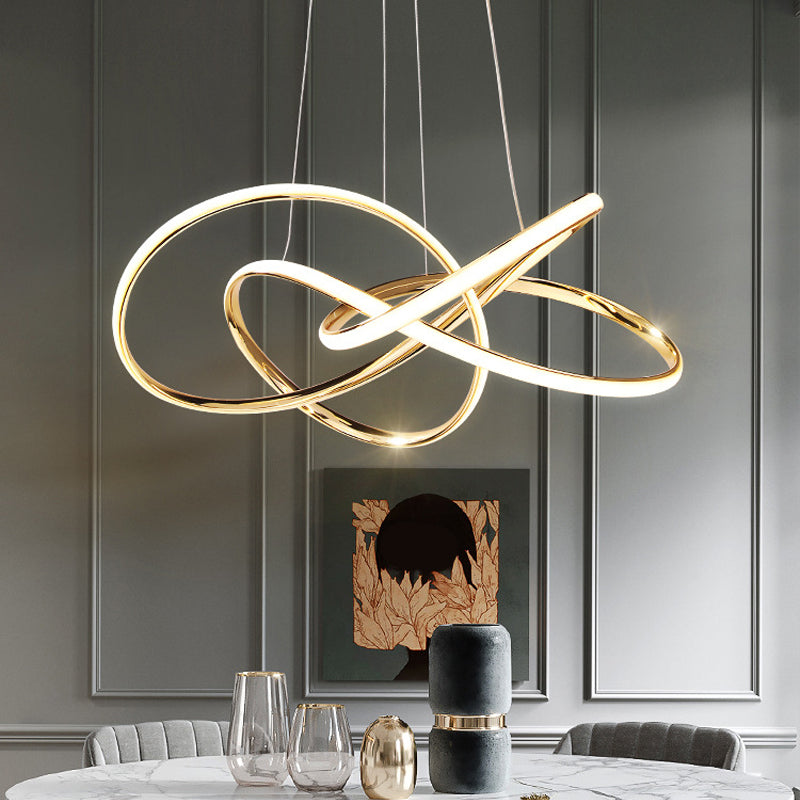 Modern Chandelier Light Fixtures Twist 1-Light Suspension Pendant Lamps for Living Room