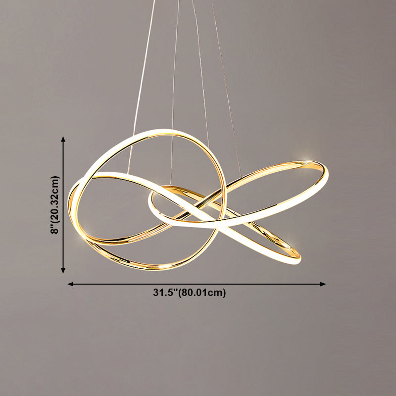 Modern Chandelier Light Fixtures Twist 1-Light Suspension Pendant Lamps for Living Room