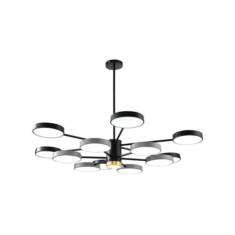 Modern Metal Chandelier Light Fixtures Round Multi-Head Suspension Pendant Lamp