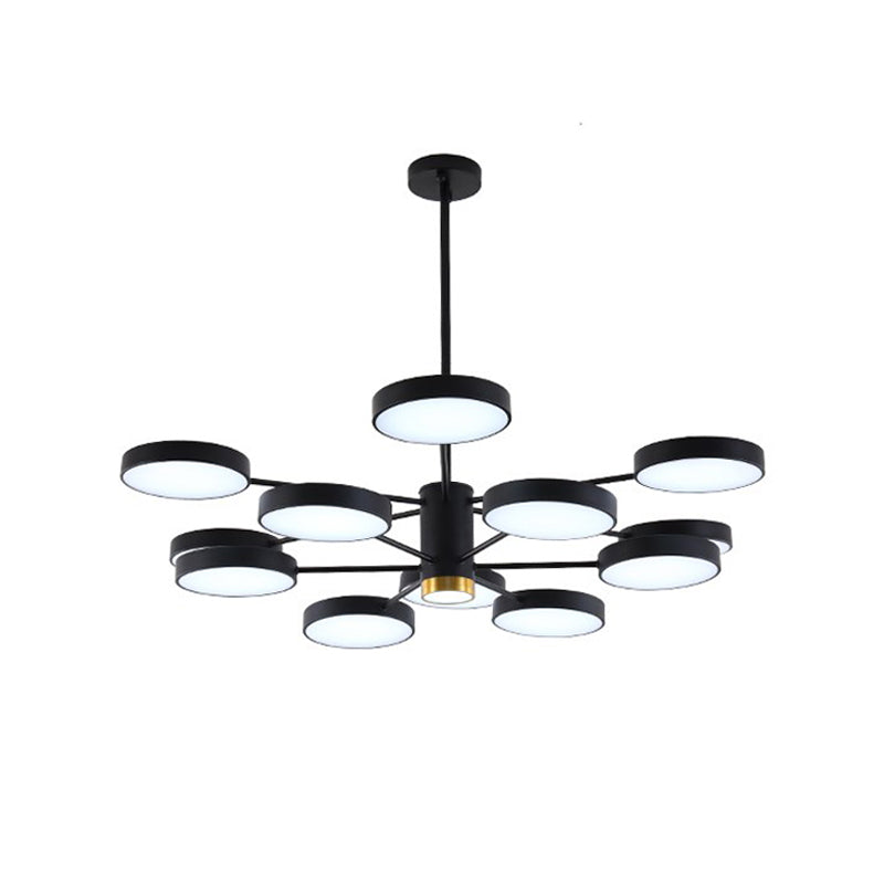 Modern Metal Chandelier Light Fixtures Round Multi-Head Suspension Pendant Lamp