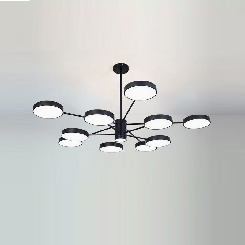Modern Metal Chandelier Light Fixtures Round Multi-Head Suspension Pendant Lamp