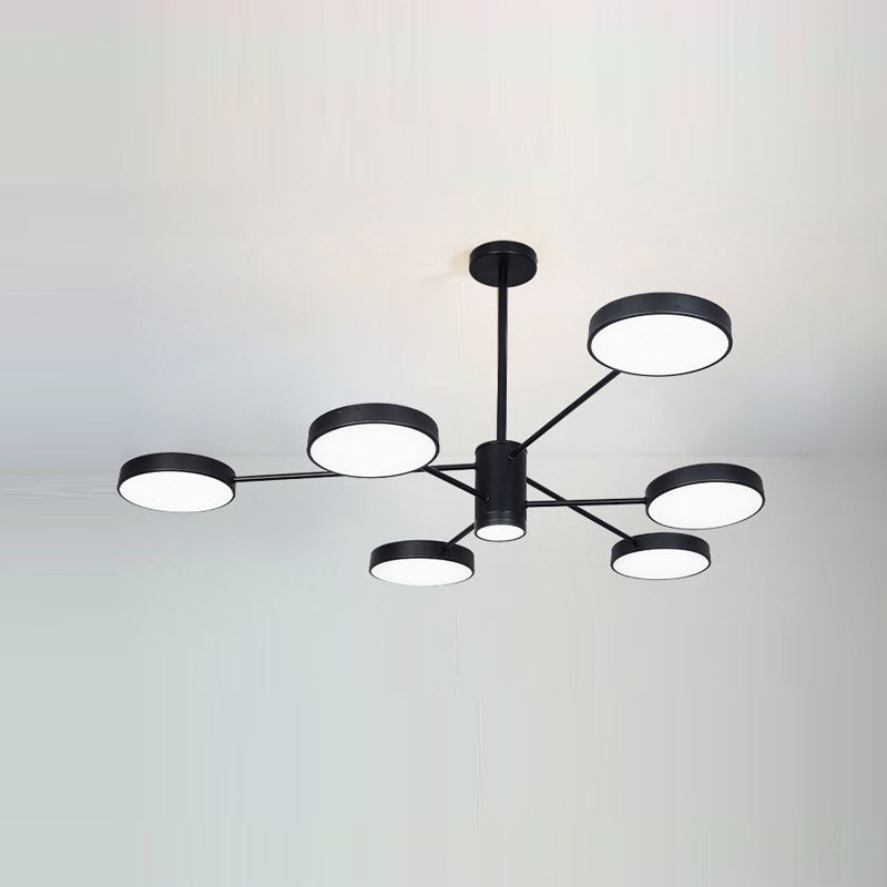 Modern Metal Chandelier Light Fixtures Round Multi-Head Suspension Pendant Lamp