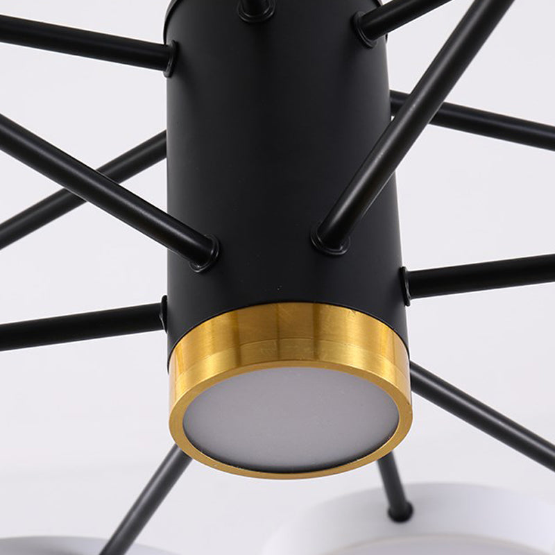 Modern Metal Chandelier Light Fixtures Round Multi-Head Suspension Pendant Lamp