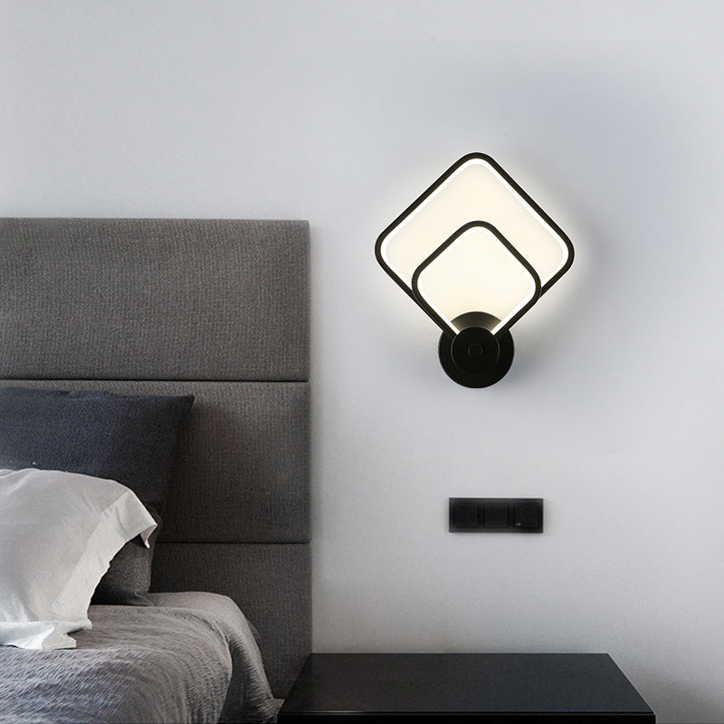 Modernista Doble cuadrado cuadrado LED LED Minimalismo Luz de pared Montada para comedor