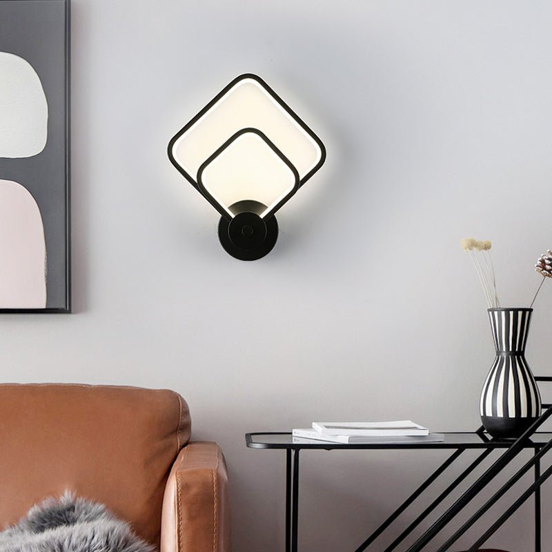 Modernista Doble cuadrado cuadrado LED LED Minimalismo Luz de pared Montada para comedor