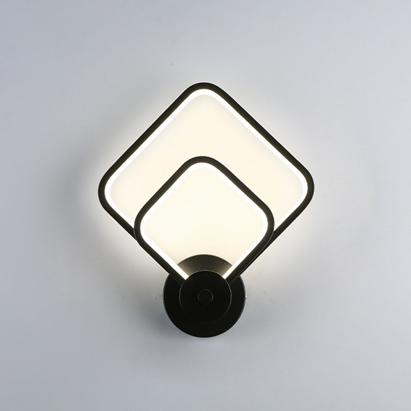Modernista Doble cuadrado cuadrado LED LED Minimalismo Luz de pared Montada para comedor