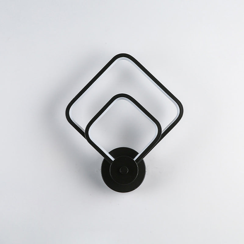 Modernista Doble cuadrado cuadrado LED LED Minimalismo Luz de pared Montada para comedor