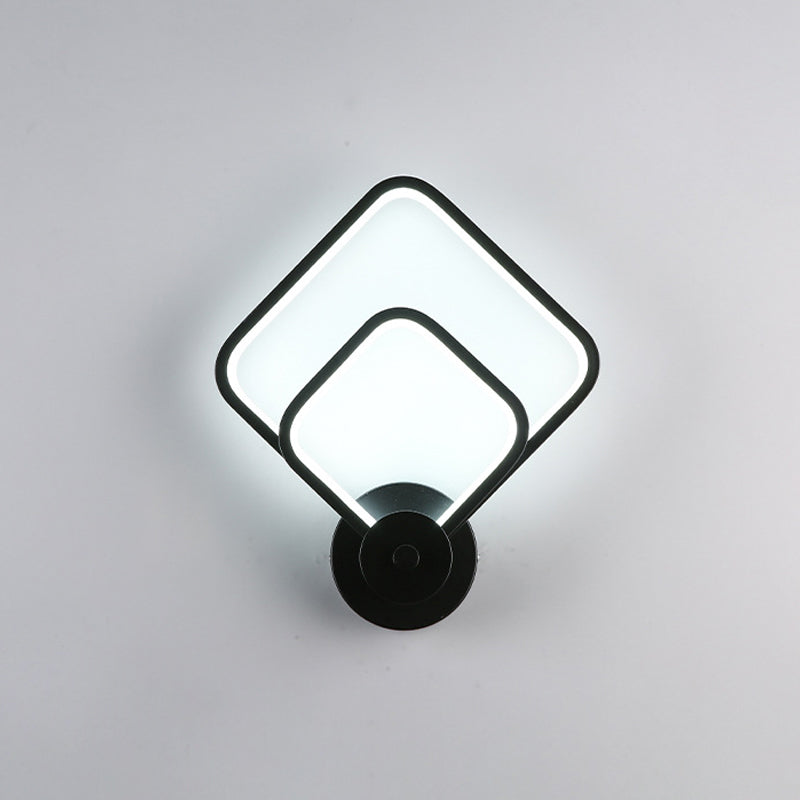 Modernista Doble cuadrado cuadrado LED LED Minimalismo Luz de pared Montada para comedor