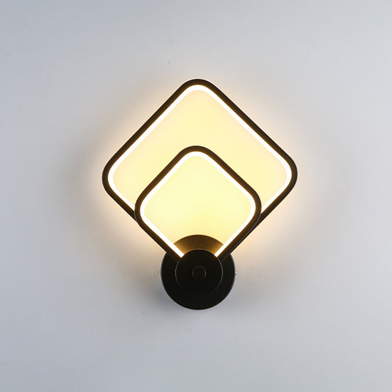 Modernista Doble cuadrado cuadrado LED LED Minimalismo Luz de pared Montada para comedor