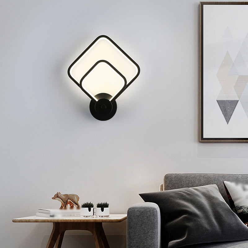 Modernista Doble cuadrado cuadrado LED LED Minimalismo Luz de pared Montada para comedor