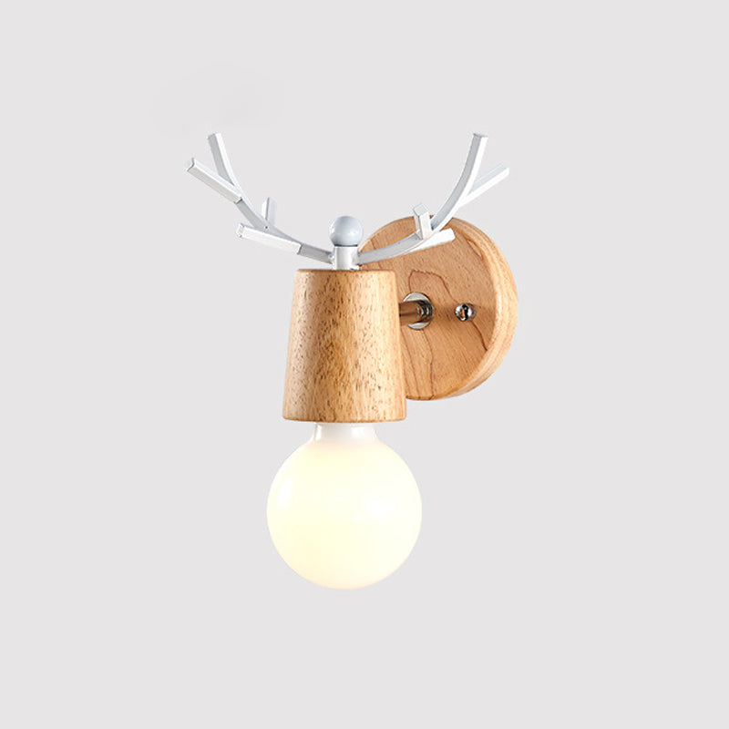 Simple Log Wall Sconce One Bulb Modern Wall Mounted Light Fixture for Living Room