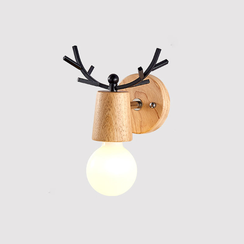 Simple Log Wall Sconce One Bulb Modern Wall Mounted Light Fixture for Living Room