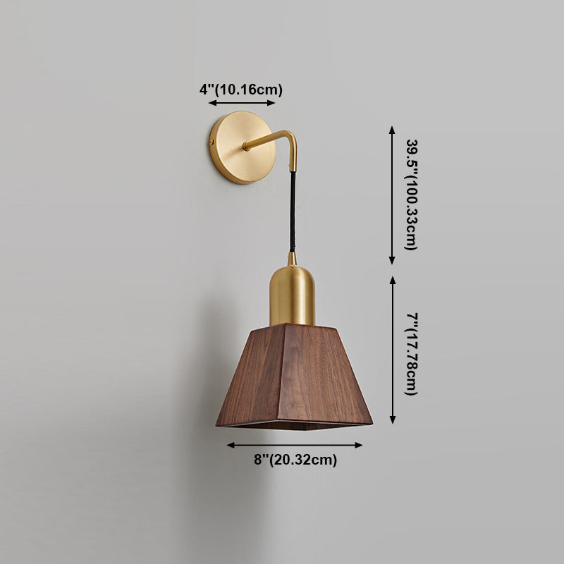 Wohnzimmer Wandleuchte moderne einfache Walnuss 1 Kopfwand montierte Leuchte