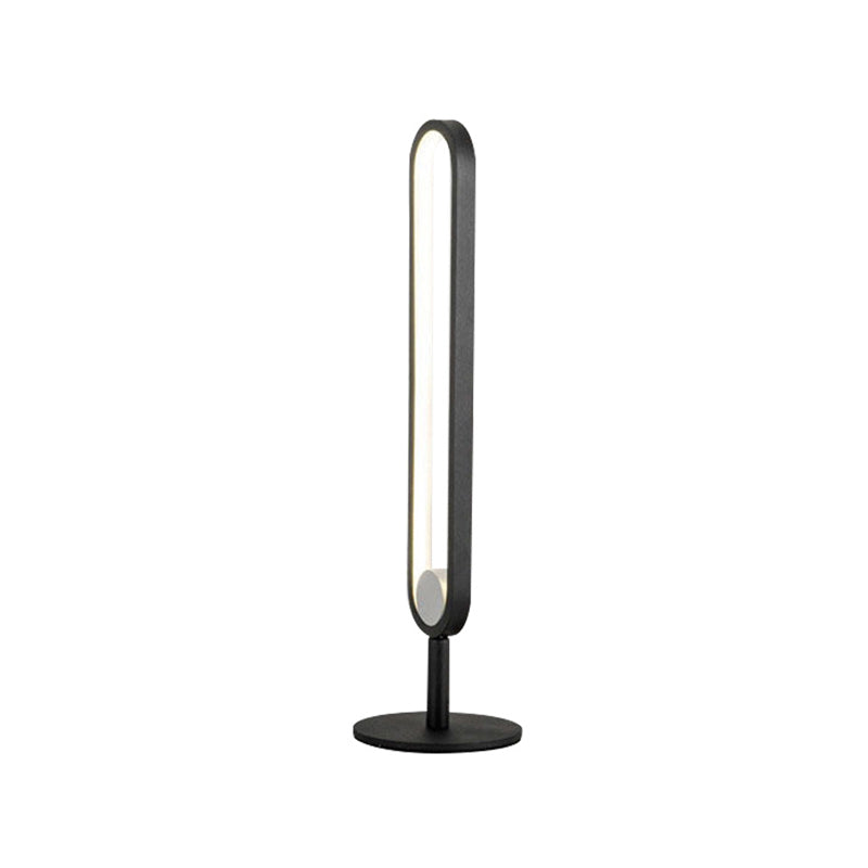 Lampada da tavolo a forma ovale in alluminio stile contemporaneo 1 luce da tavolo per camera da letto