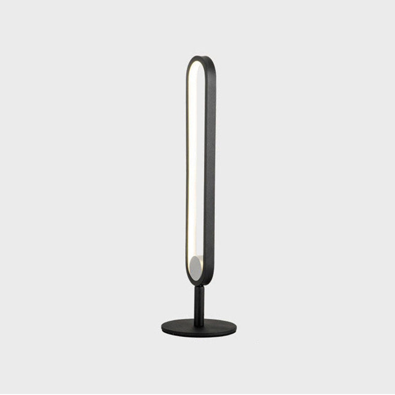 Lampada da tavolo a forma ovale in alluminio stile contemporaneo 1 luce da tavolo per camera da letto
