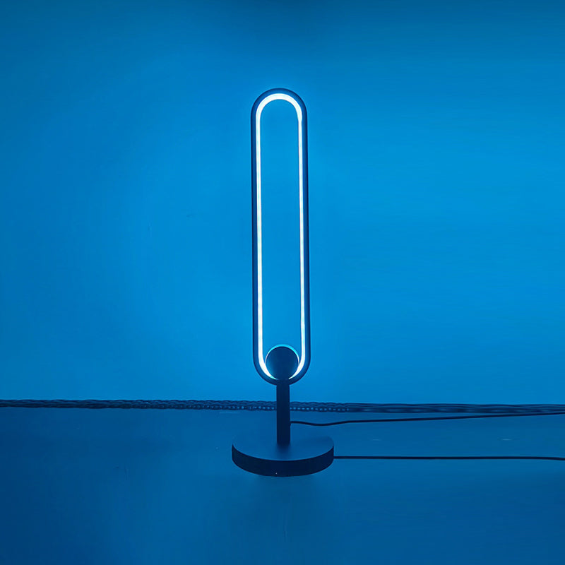 Lampada da tavolo a forma ovale in alluminio stile contemporaneo 1 luce da tavolo per camera da letto