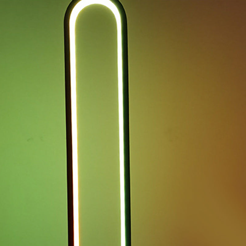Lampada da tavolo a forma ovale in alluminio stile contemporaneo 1 luce da tavolo per camera da letto