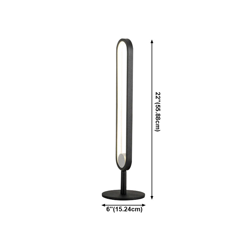 Lampada da tavolo a forma ovale in alluminio stile contemporaneo 1 luce da tavolo per camera da letto